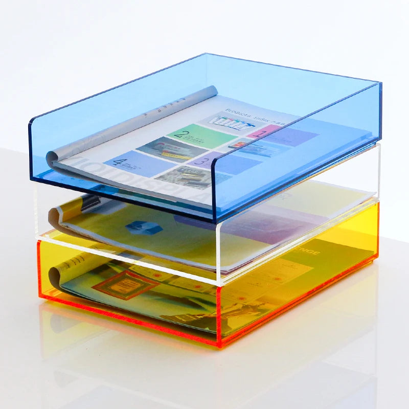 Acrylic Magazine Holder Magazine Rack File Holder Desk Organizers Storage Acrylic Magazine Holder Book Stand for Office Desk