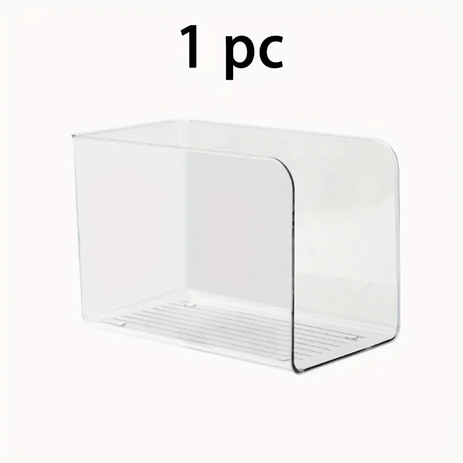 Clear Acrylic Desk Organizer with Multi Compartments. Transparent book stand, file & stationery holder for office & dorm.