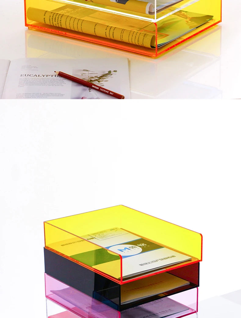 Acrylic Magazine Holder Magazine Rack File Holder Desk Organizers Storage Acrylic Magazine Holder Book Stand for Office Desk