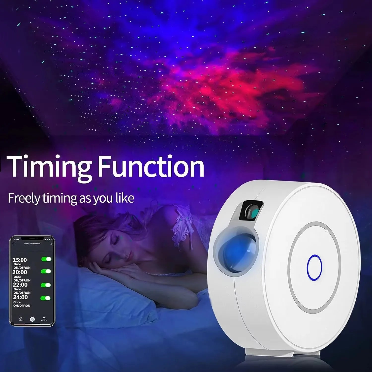 Smart Galaxy Star Projector Night Light 3D Galaxy Projector LED Lights Gift APP Adjustment For Gaming Room Bedroom Decor