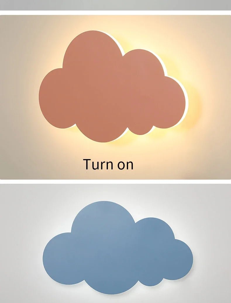 Cloud LED Wall Lamp Baby Room Bedroom Bedside Living Room Dining Room Attic Creative Warm Decoration Touch Switch AC85-230V