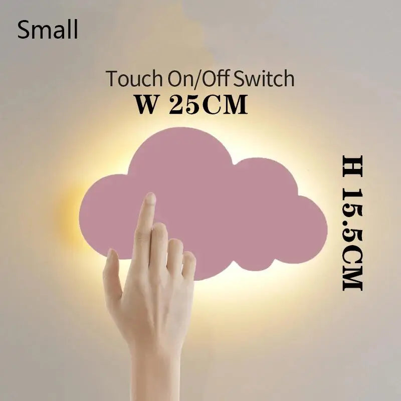 Cloud LED Wall Lamp Baby Room Bedroom Bedside Living Room Dining Room Attic Creative Warm Decoration Touch Switch AC85-230V