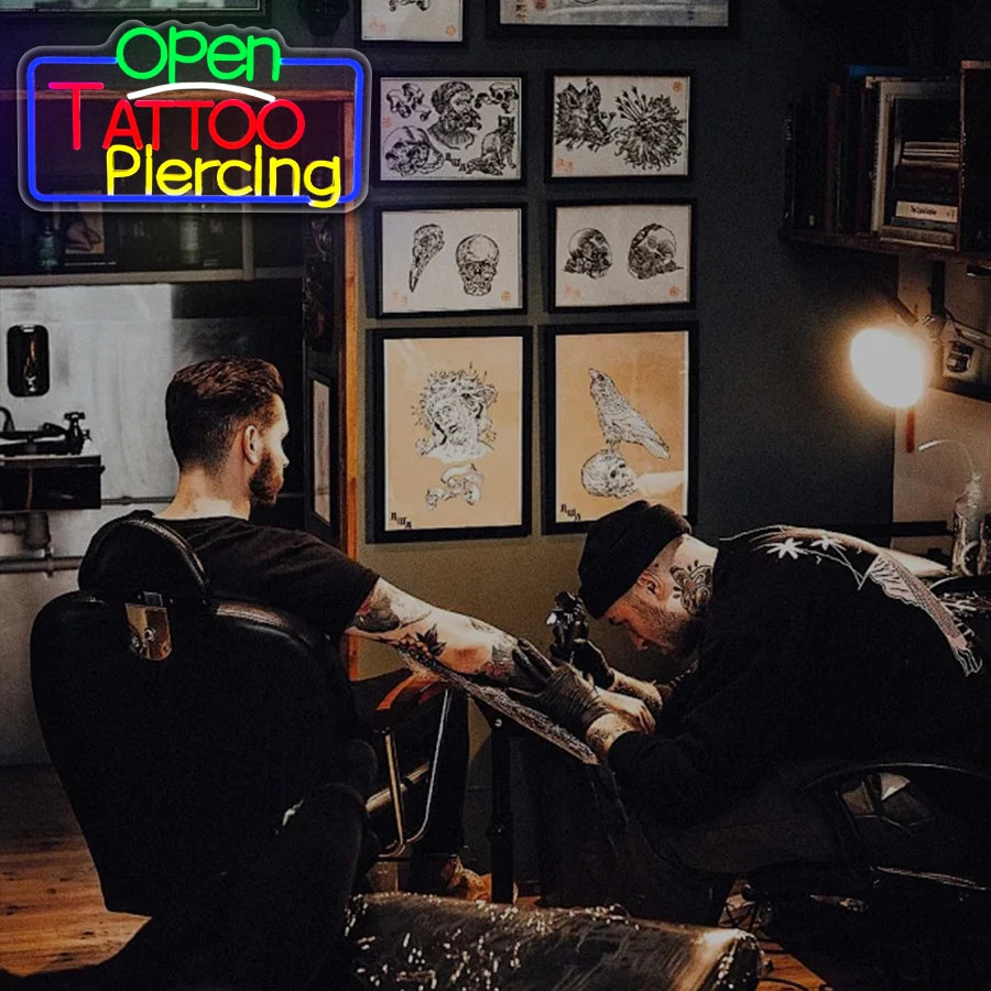 Tattoo Led Neon Sign, Decor With Aesthetic Operation Lights, Used For Business Lights In Shops, Rooms, Bars And Tattoo Studios.