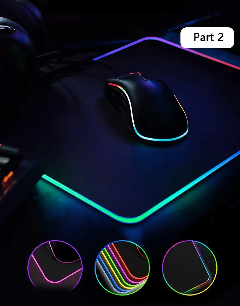 RGB custom mouse pad Our company provides Dropshipping services RGB LED luminous mouse pad has more than 10 color changes
