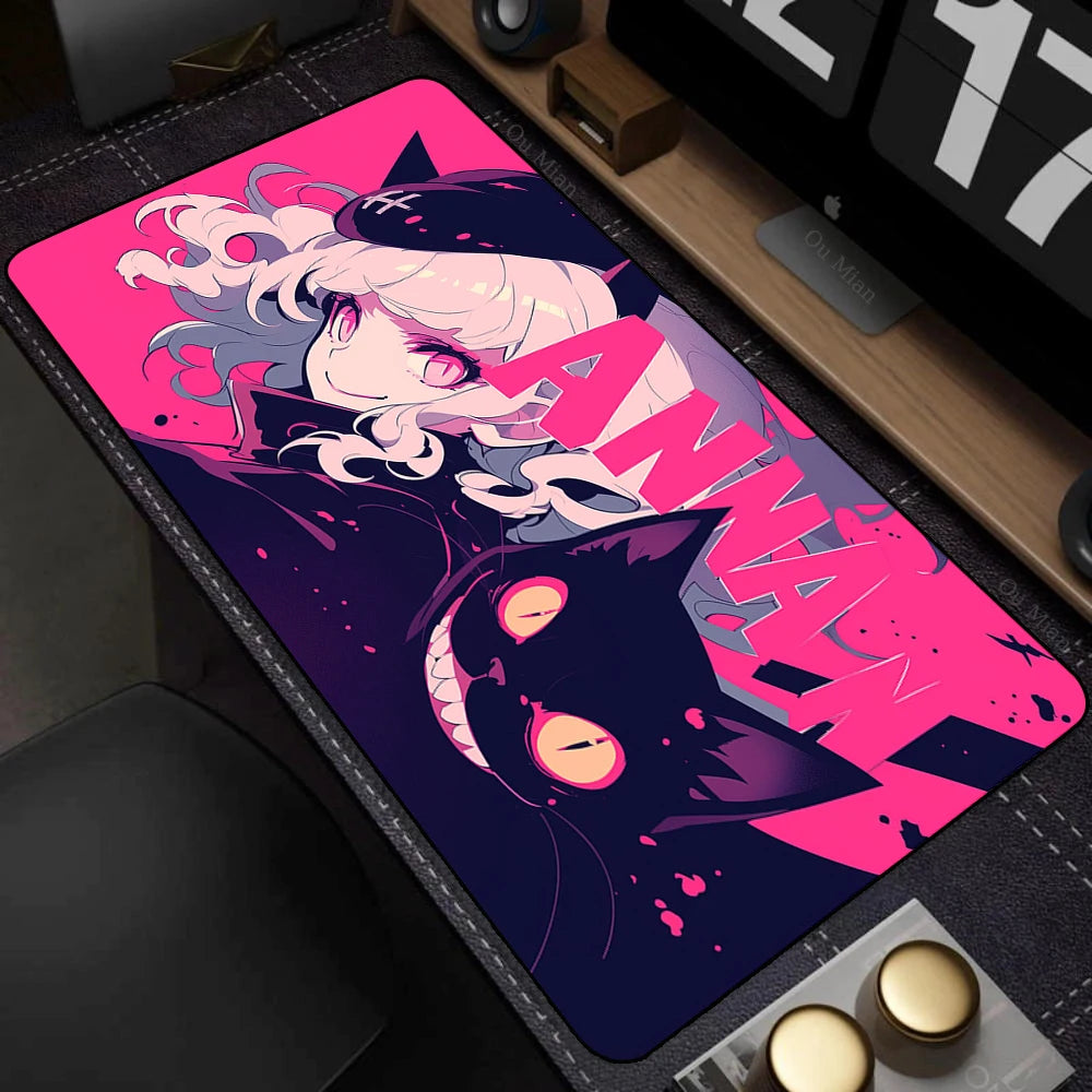 Large Desk Mat Kawaii Mousepad Cute Pink Anime Aesthetics Girl Mouse Pad Kawai XXL Gaming Deskmat Cool Girls Big Mouse Mat 90x40