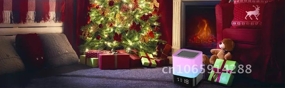 Color Changing Bluetooth Speaker Night Lamp Digital Alarm Clock Player Bedside Sensor Lights Girls MP3 for Gift Touch Boys