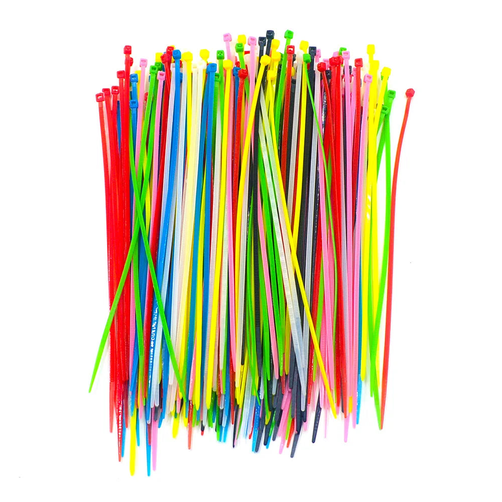 100pcs/bag cable tie Self-locking plastic nylon tie White Black  Colorful Organiser Fasten Cable Wire Cable Zip Ties