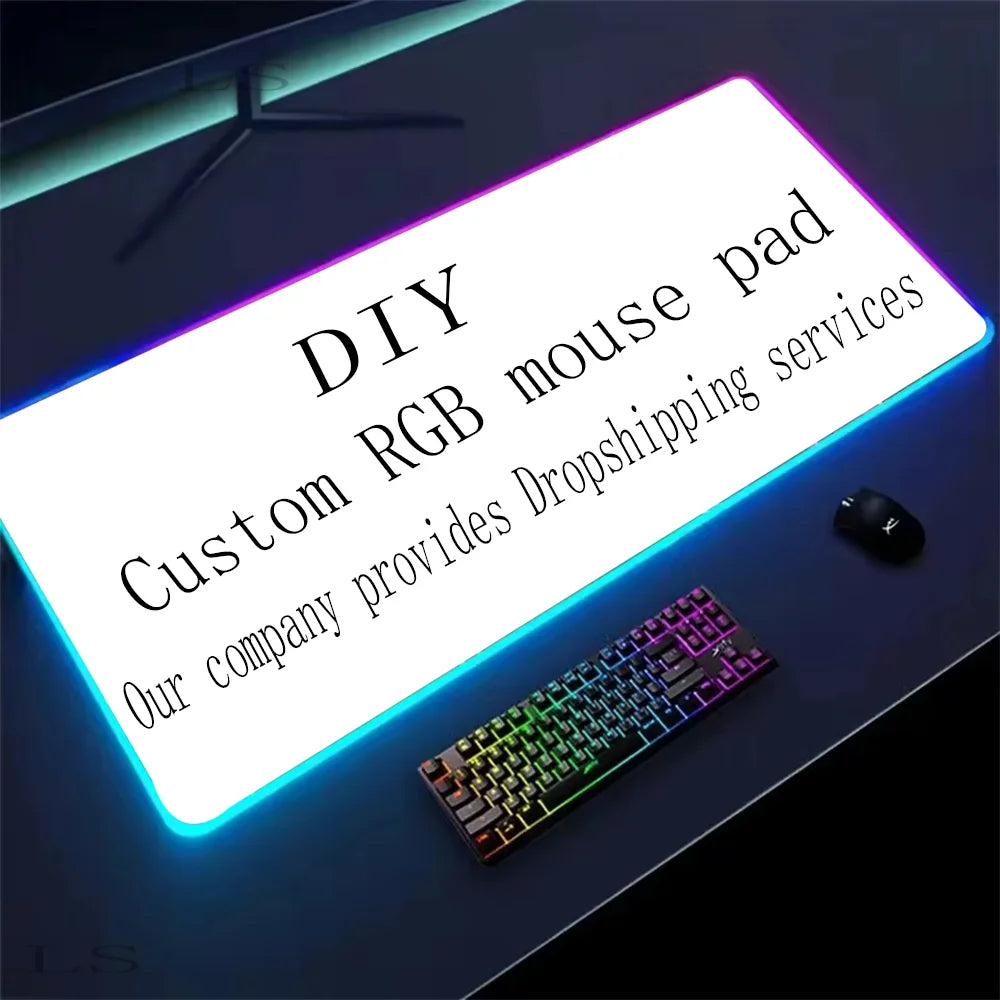 RGB custom mouse pad Our company provides Dropshipping services RGB LED luminous mouse pad has more than 10 color changes