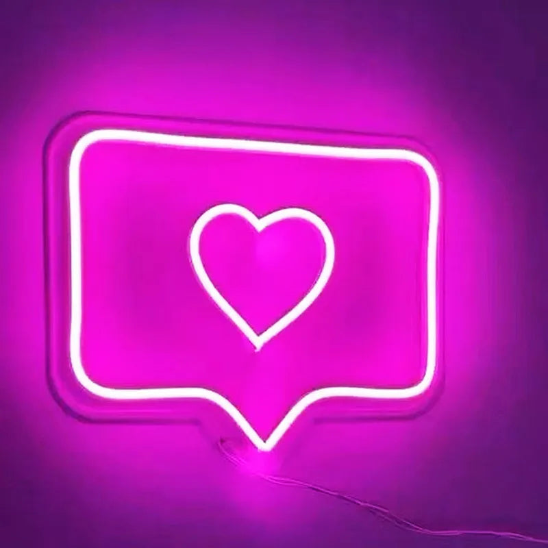 LED Neon Sign Like Ins Heart USB Neon Light for Wall Bedroom Home Photo Studio Decoration Neon Gift Lamp