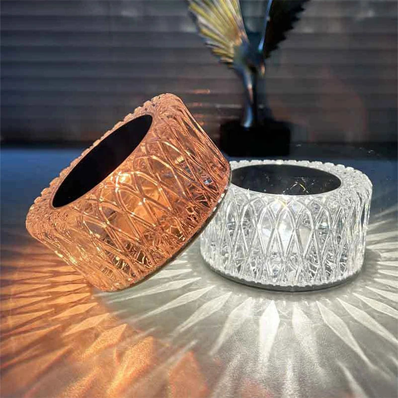 Creatively LED Crystal Table Lamp RGB USB Light Touch Projection For Home Bedroom Atmosphere Light Decoration LED Night Light