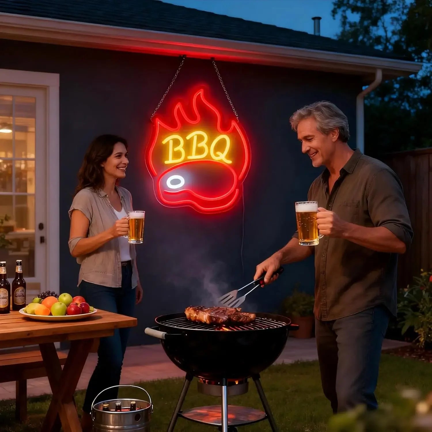 LED Barbecue Neon Signs BBQ Neon Light for Wall Decor USB Dimmable for Home Party Restaurant Grill Bar Grilled Meat Decor Gifts