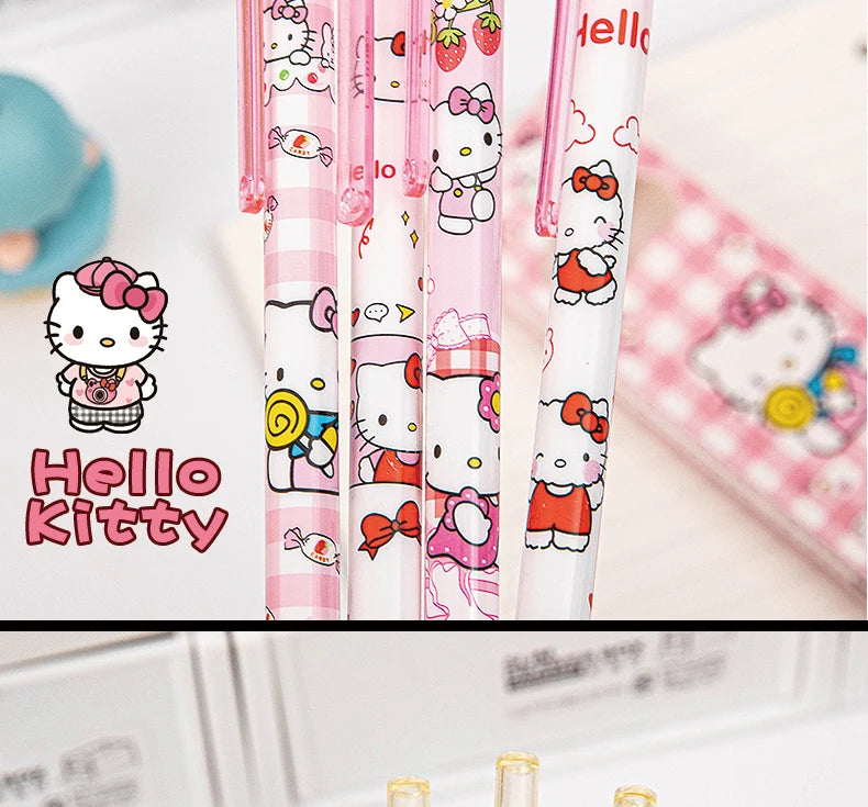 6 models a total of 24= 4 Pcs/set limited edition high quality ST black 0.5mm gel pen kawaii stationery school office supplies