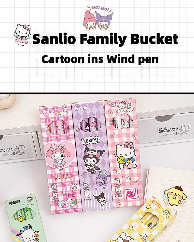 6 models a total of 24= 4 Pcs/set limited edition high quality ST black 0.5mm gel pen kawaii stationery school office supplies