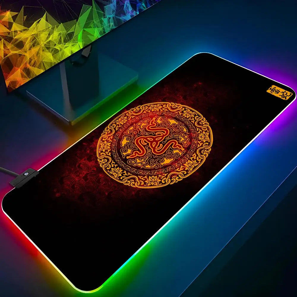 R-Razer-R  Mouse Pad Keyboard LED RGB Pc Gamer Glowing Rubber mause pad  Cute Cartoon Gaming Computer Boys Girls Friends Holiday