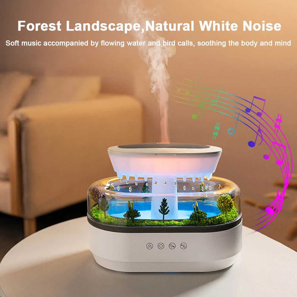 Aroma Humidifier Raindrop Air Humidifier Essential Oil Diffuser Home Aromatherapy Fragrance Diffuser with Colorful Night Light