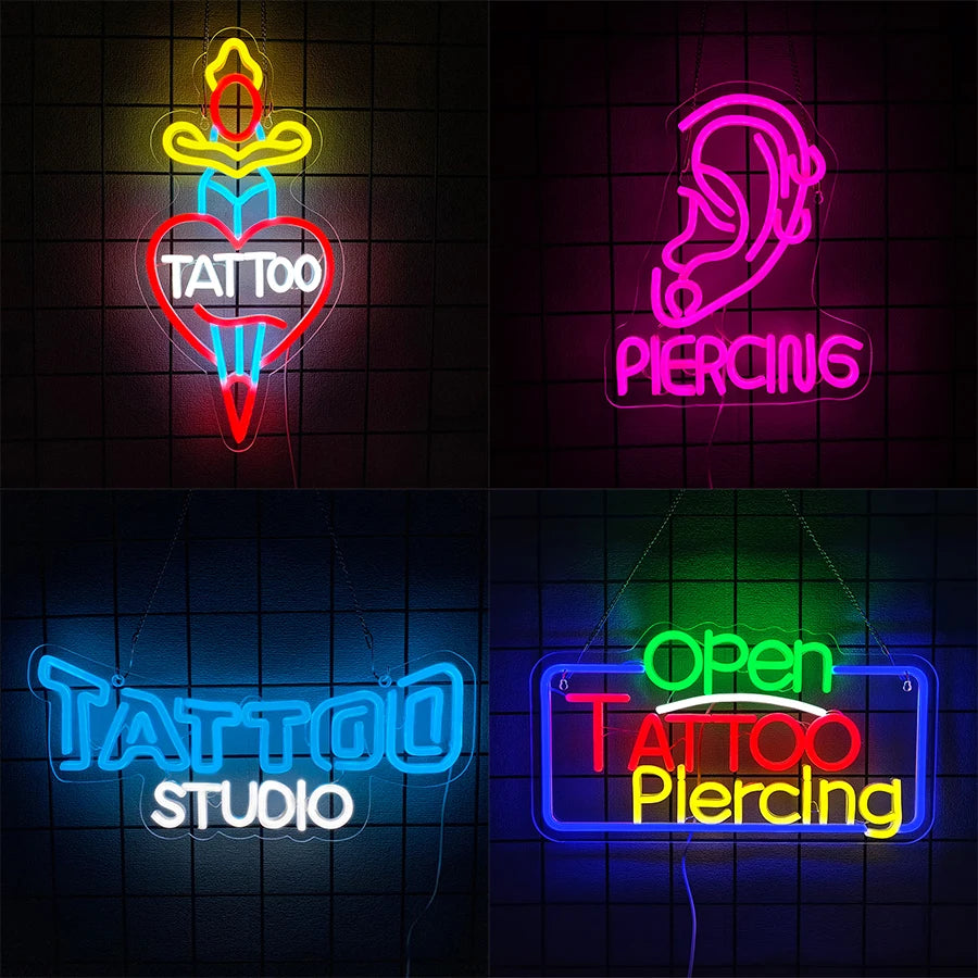 Tattoo Led Neon Sign, Decor With Aesthetic Operation Lights, Used For Business Lights In Shops, Rooms, Bars And Tattoo Studios.