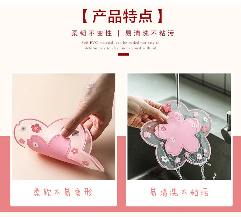 Cute Sakura Desk Mat Kawaii Coffee Cup Coaster Heat Insulation Mat for Tea Milk Mug Office Home Decors Cute Desk Accessories