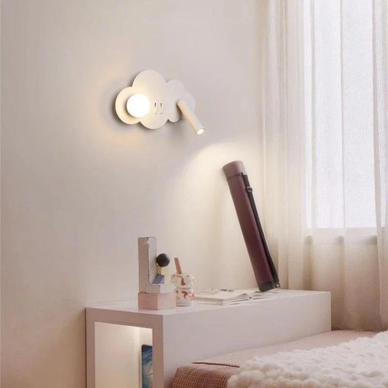 Cloud Wall Lamp Nordic Ins Style Minimalist Bedside Night Light for Kids Bedroom Boys Girls Nursery Decor Modern LED Lighting