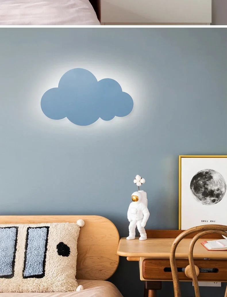 Cloud LED Wall Lamp Baby Room Bedroom Bedside Living Room Dining Room Attic Creative Warm Decoration Touch Switch AC85-230V