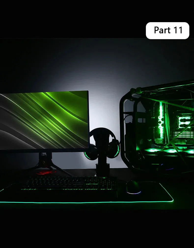 RGB custom mouse pad Our company provides Dropshipping services RGB LED luminous mouse pad has more than 10 color changes