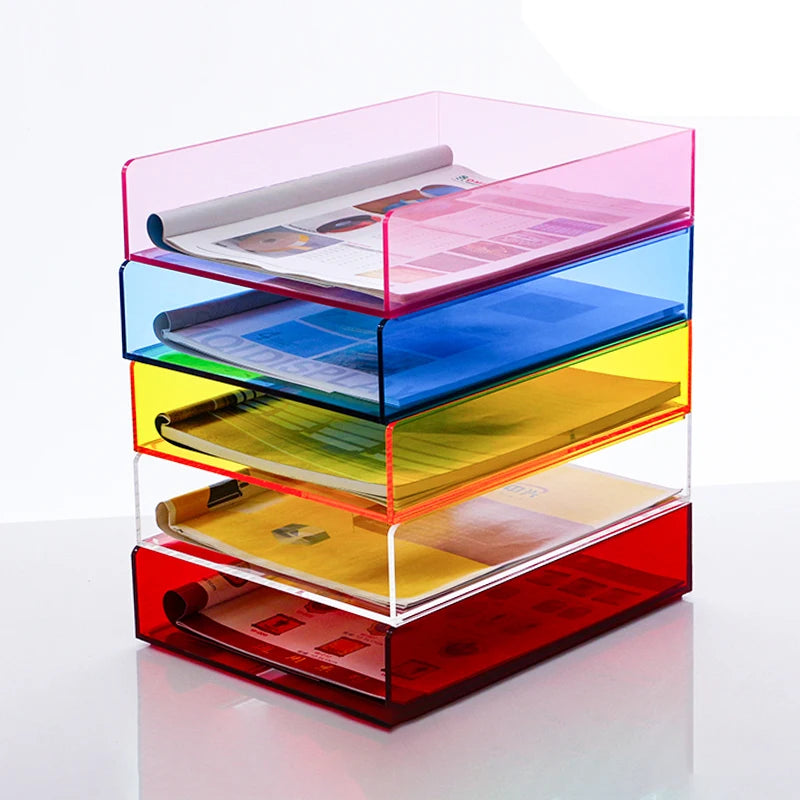 Acrylic Magazine Holder Magazine Rack File Holder Desk Organizers Storage Acrylic Magazine Holder Book Stand for Office Desk
