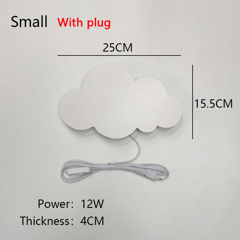 LED Cloud Wall Lamp With Plug Baby Room Bedroom Bed Living Dining Room Attic Creative Warm Decoration Wall Light AC110V-230V