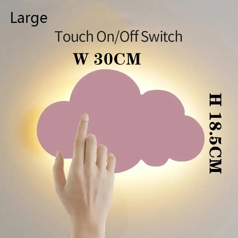 Cloud LED Wall Lamp Baby Room Bedroom Bedside Living Room Dining Room Attic Creative Warm Decoration Touch Switch AC85-230V