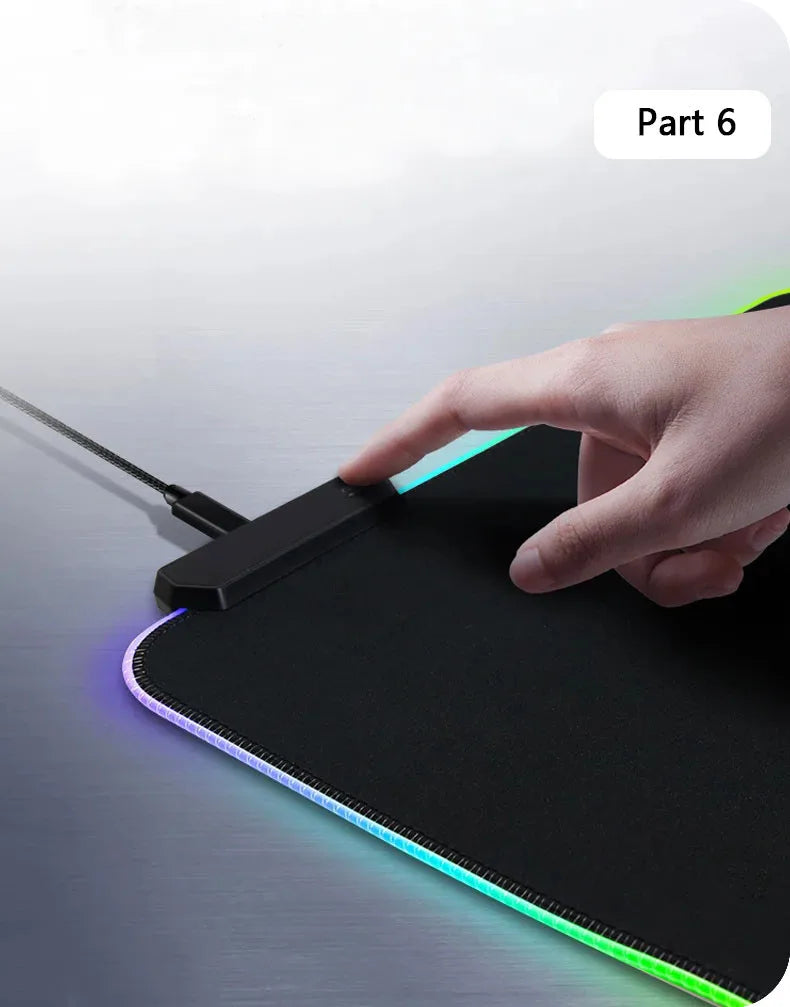 RGB custom mouse pad Our company provides Dropshipping services RGB LED luminous mouse pad has more than 10 color changes