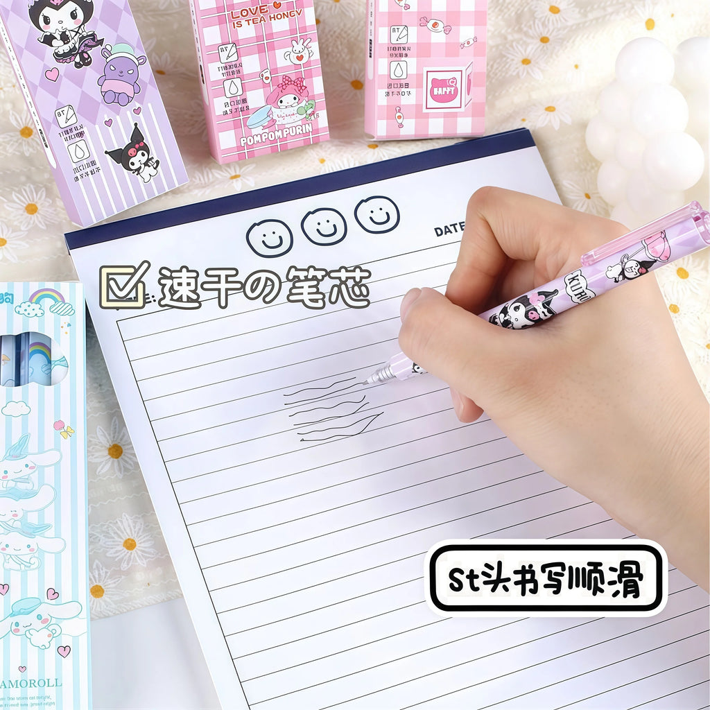 6 models a total of 24= 4 Pcs/set limited edition high quality ST black 0.5mm gel pen kawaii stationery school office supplies