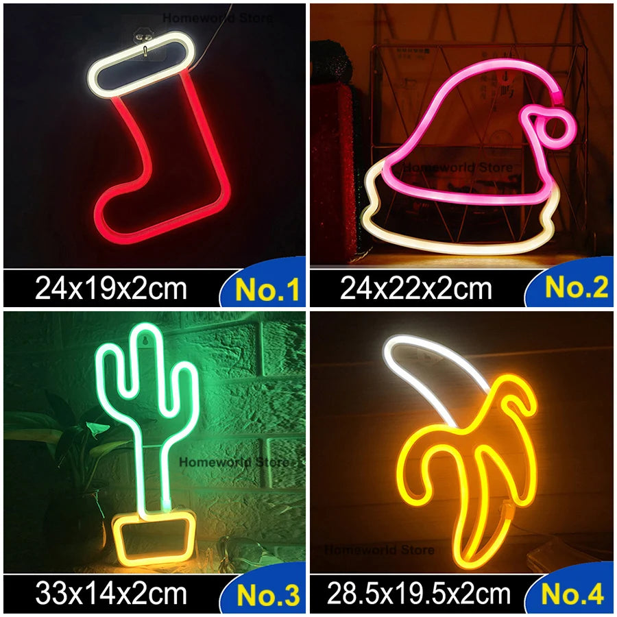 LED Neon Light Sign Logo Modeling Night Lamp 88 Styles Wholesale Dropshipping Decor Room Wall Party Wedding Colorful Xmas Gift