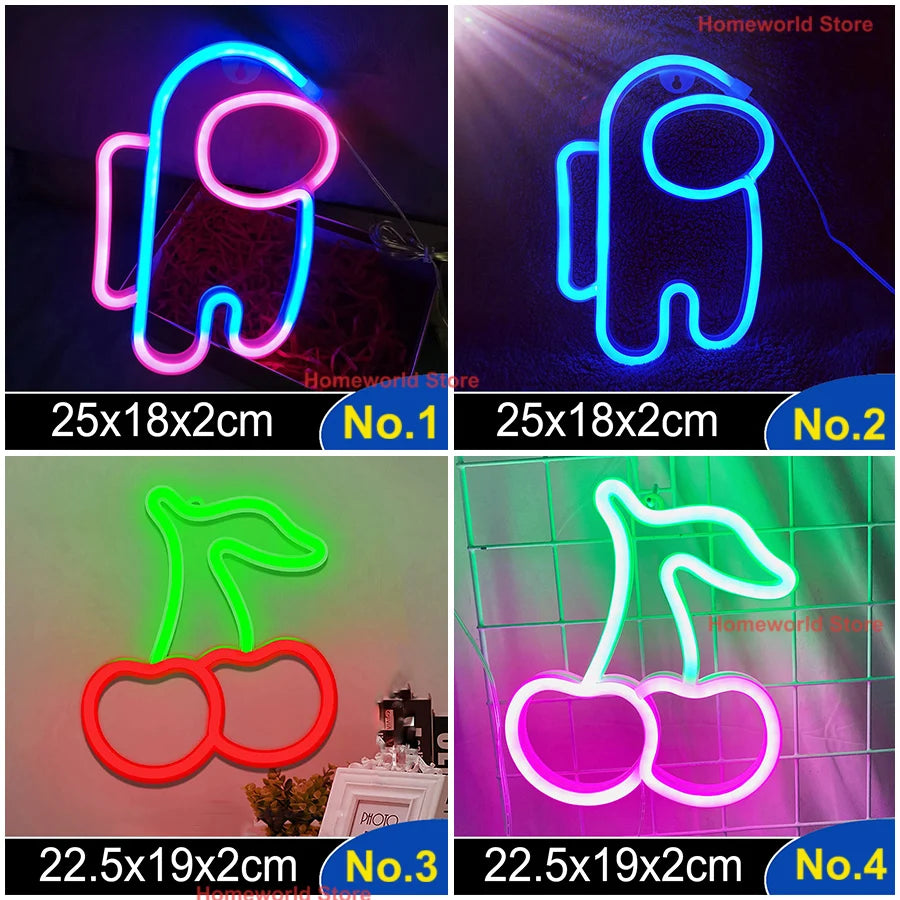 LED Neon Light Sign Logo Modeling Night Lamp 88 Styles Wholesale Dropshipping Decor Room Wall Party Wedding Colorful Xmas Gift