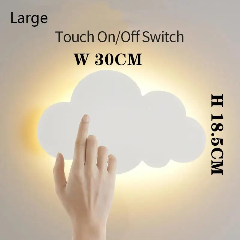 Cloud LED Wall Lamp Baby Room Bedroom Bedside Living Room Dining Room Attic Creative Warm Decoration Touch Switch AC85-230V
