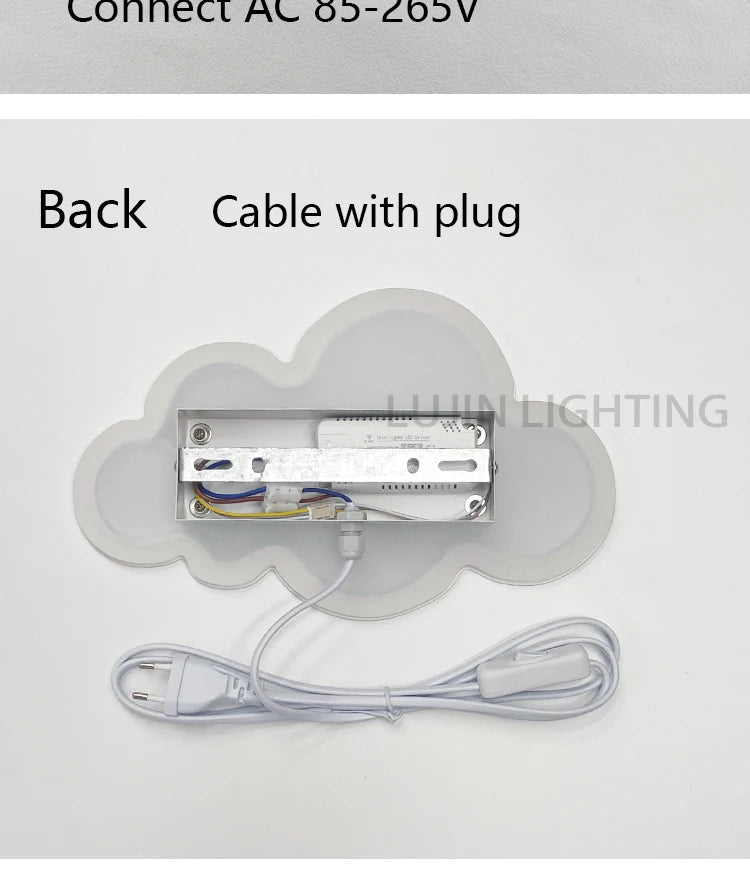 LED Cloud Wall Lamp With Plug Baby Room Bedroom Bed Living Dining Room Attic Creative Warm Decoration Wall Light AC110V-230V