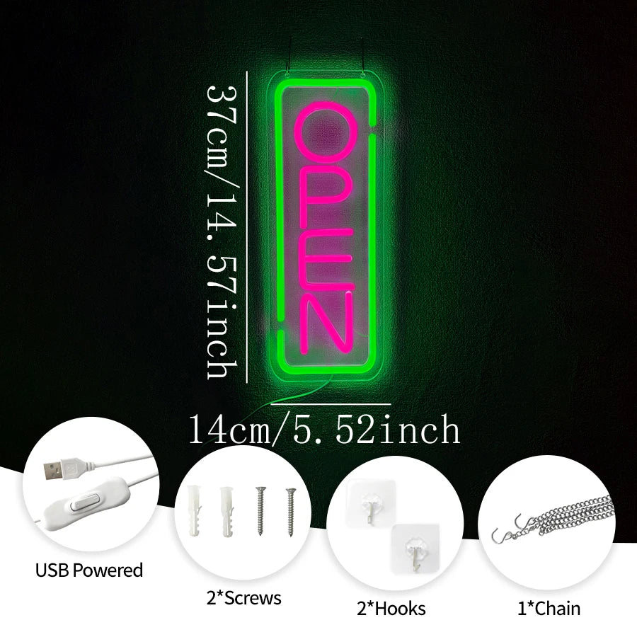 Open Led Neon Sign, With Switch Usb Connection, Are Used For Artistic Decoration Of Salon Studios And Commercial Signboards.