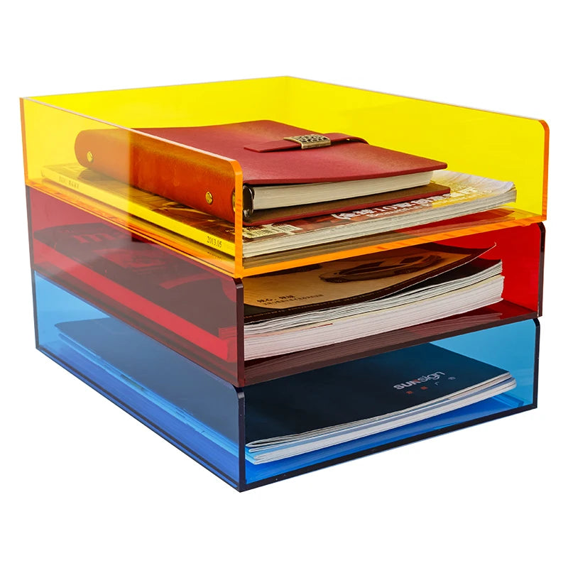 Acrylic Magazine Holder Magazine Rack File Holder Desk Organizers Storage Acrylic Magazine Holder Book Stand for Office Desk