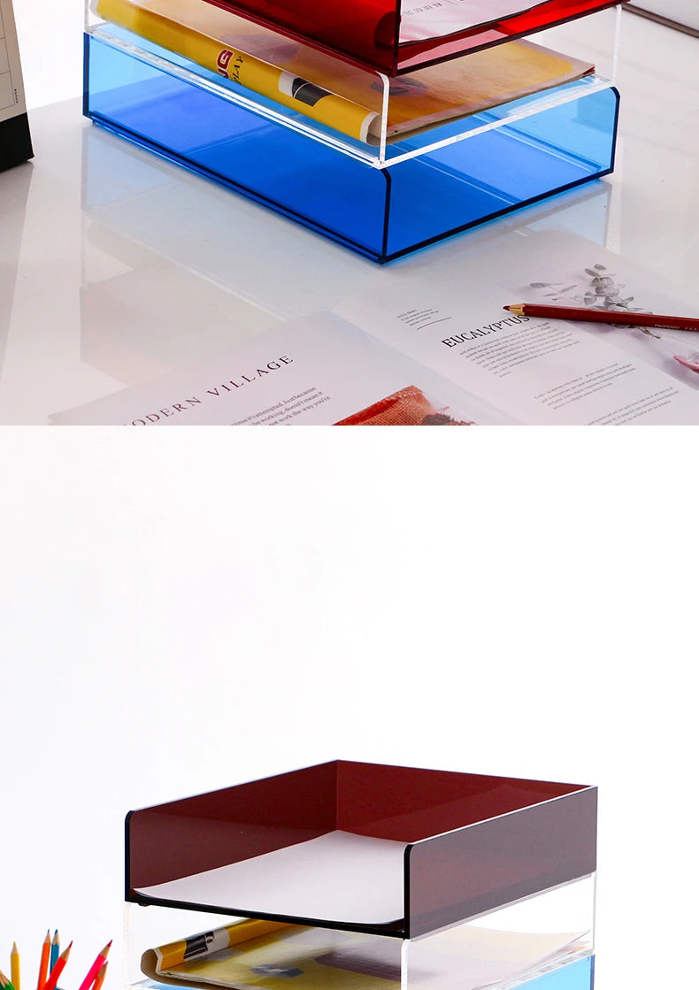 Acrylic Magazine Holder Magazine Rack File Holder Desk Organizers Storage Acrylic Magazine Holder Book Stand for Office Desk