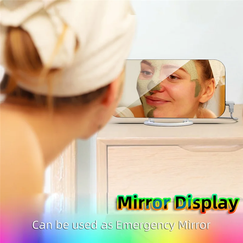 A36T-Digital Alarm Clock RGB Colorful Large Screen Display Smart Mirror Alarm Clock Date Display For Room Decoration