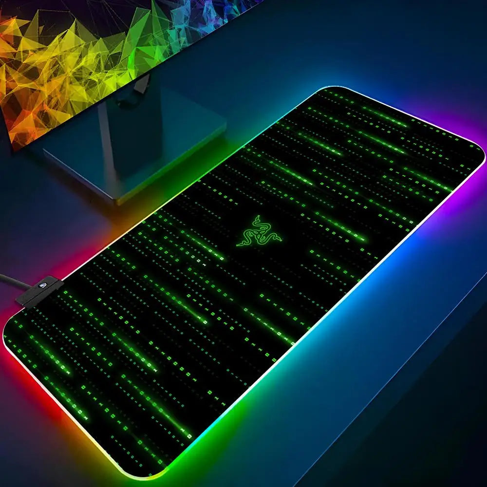 R-Razer-R  Mouse Pad Keyboard LED RGB Pc Gamer Glowing Rubber mause pad  Cute Cartoon Gaming Computer Boys Girls Friends Holiday