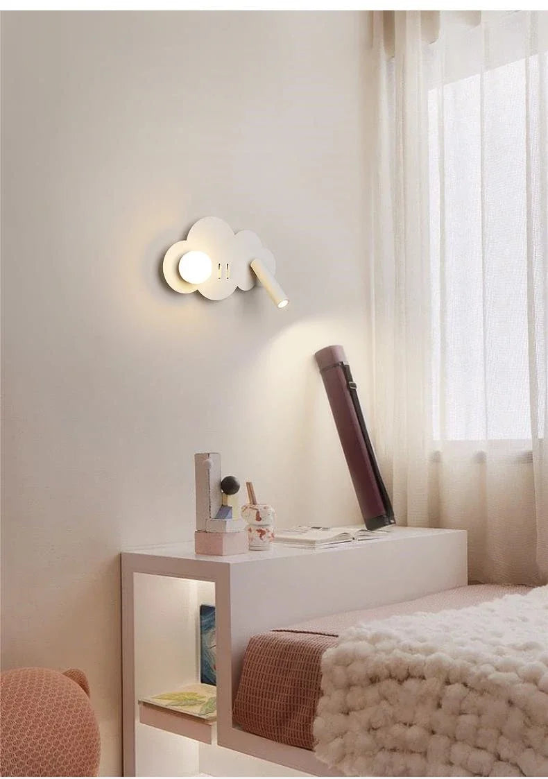 Cloud Wall Lamp Nordic Ins Style Minimalist Bedside Night Light for Kids Bedroom Boys Girls Nursery Decor Modern LED Lighting
