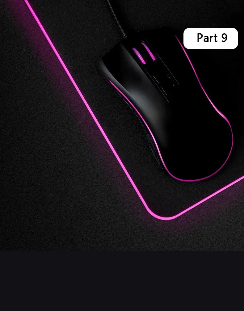 RGB custom mouse pad Our company provides Dropshipping services RGB LED luminous mouse pad has more than 10 color changes