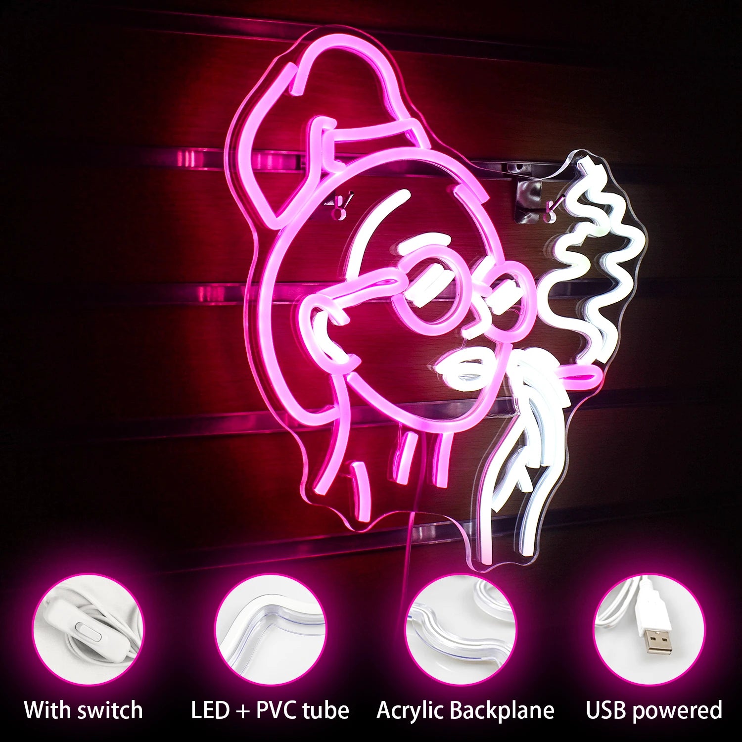 Led Neon Sign Smoking Hand Eye Personalized Neon Signs For Bar Game Room Restaurant Wall Decoration Neon Light USB Acrylic
