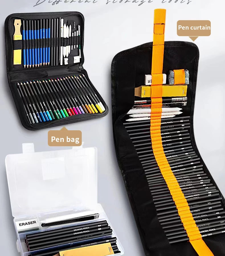 Sketching Pen Set Drawing Pen Sketching Pencil Student Drawing Art Drawing Brush HB Pen Curtain Set Box